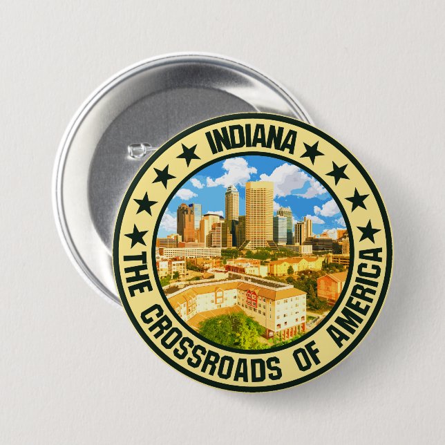 Indiana                                            7.5 cm round badge (Front & Back)