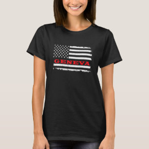 Indiana American Flag Geneva Usa Patriotic Souveni T-Shirt