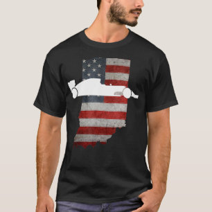 Indiana American Flag State with Race  T-Shirt