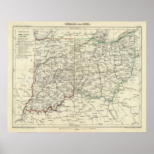 Indiana and Ohio Poster
