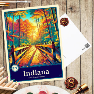 Indiana   Anime Style Cel Shaded Postcard