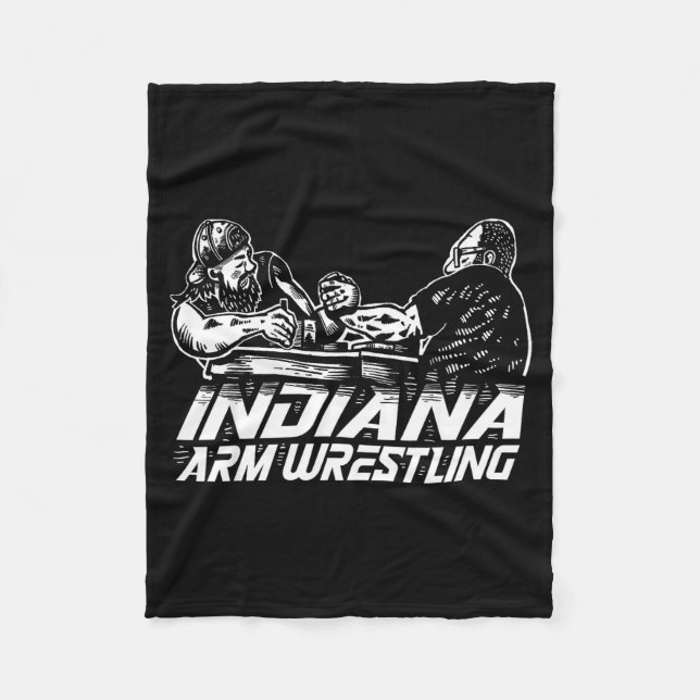 Indiana Arm Wrestling  Fleece Blanket (Front)