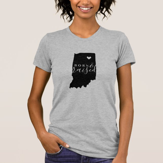 Indiana Born and Raised State Tee (Front)