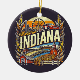 Indiana Ceramic Tree Decoration