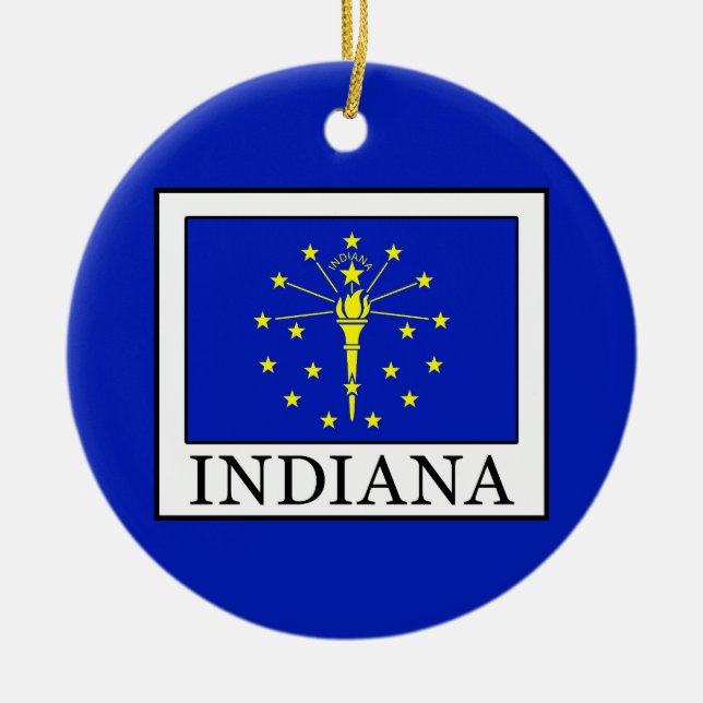Indiana Ceramic Tree Decoration (Front)