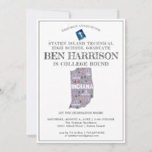 Indiana College Bound Graduation Party Invitation
