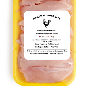 Indiana cottage food law labels for Raw Poultry