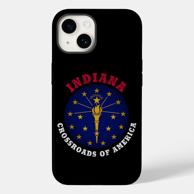 INDIANA CROSSROADS STATE FLAG Case-Mate iPhone CASE (Back)