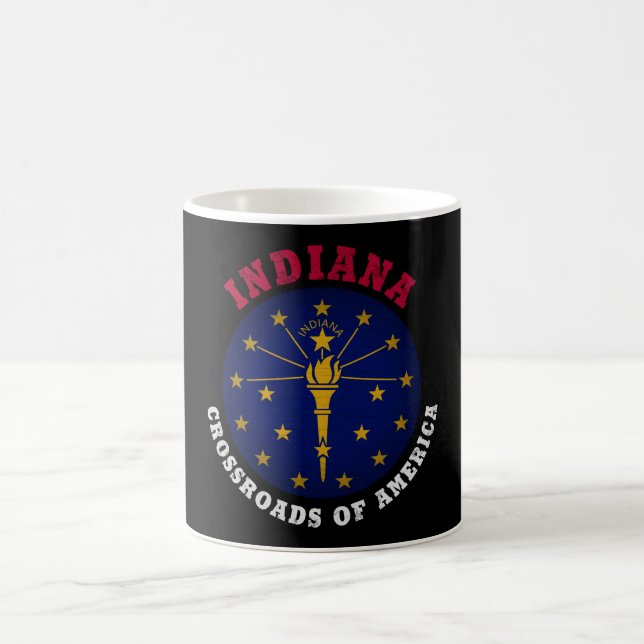 INDIANA CROSSROADS STATE FLAG COFFEE MUG (Center)