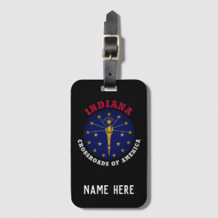 INDIANA CROSSROADS STATE FLAG LUGGAGE TAG