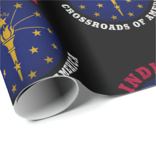 INDIANA CROSSROADS STATE FLAG WRAPPING PAPER