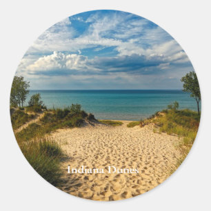 Indiana Dunes, Lake Michigan,  Classic Round Sticker
