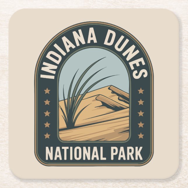 Indiana Dunes National Park Adventure Square Paper Coaster (Front)