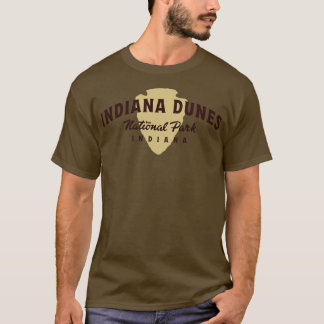 Indiana Dunes National Park Arched Text Brown T-Shirt