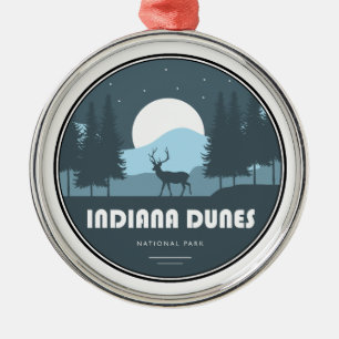 Indiana Dunes National Park Deer Metal Tree Decoration