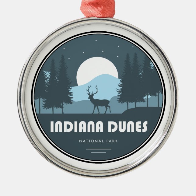 Indiana Dunes National Park Deer Metal Tree Decoration (Front)