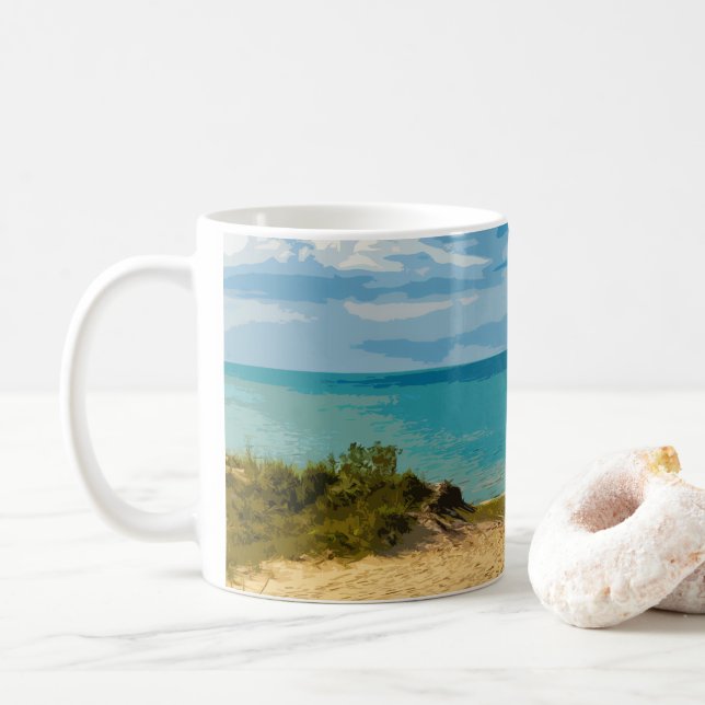 INDIANA DUNES NATIONAL PARK - INDIANA USA COFFEE MUG (With Donut)