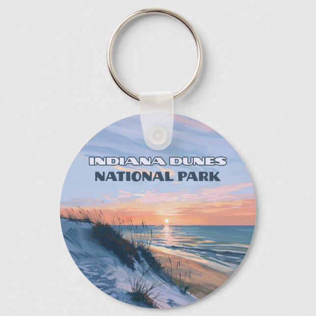 Indiana Dunes National Park Lake Michigan Key Ring (Front)