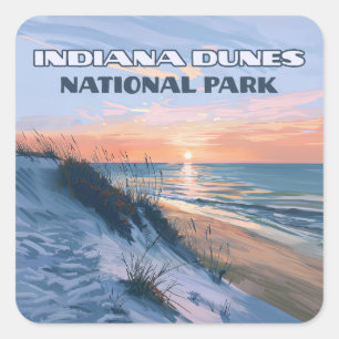 Indiana Dunes National Park Lake Michigan Square Sticker