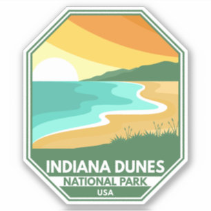 Indiana Dunes National Park Minimal Retro Emblem