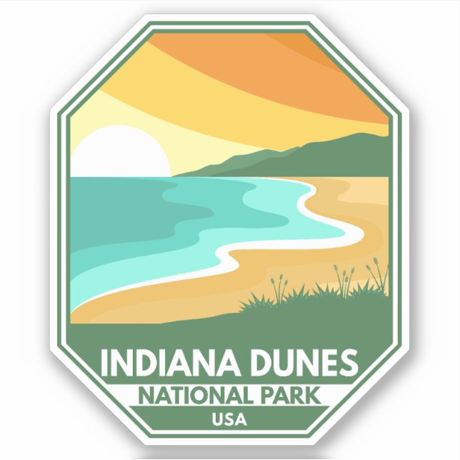 Indiana Dunes National Park Minimal Retro Emblem (Front)