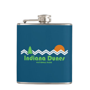 Indiana Dunes National Park Retro Hip Flask