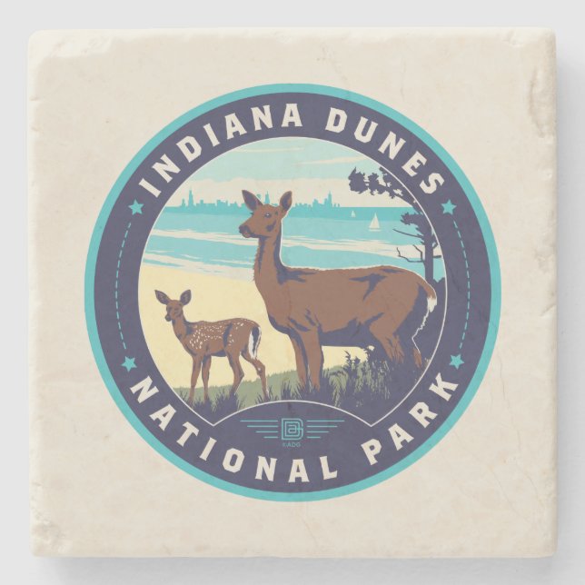 Indiana Dunes National Park Stone Coaster (Front)