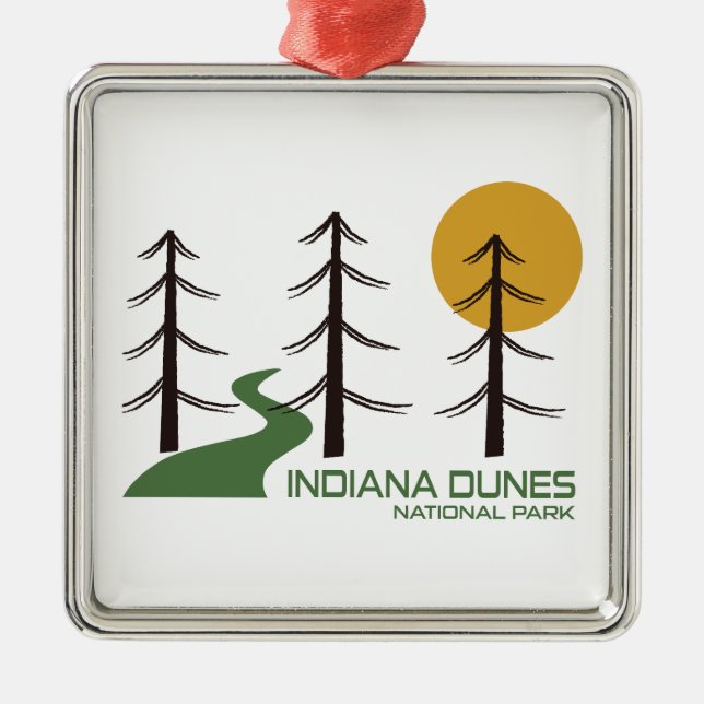 Indiana Dunes National Park Trail Metal Tree Decoration (Front)