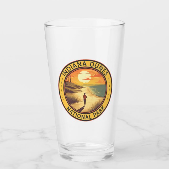 Indiana Dunes National Park Travel Art Vintage Glass (Front)