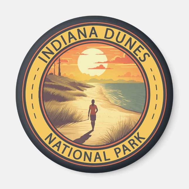Indiana Dunes National Park Travel Art Vintage Magnet (Front)