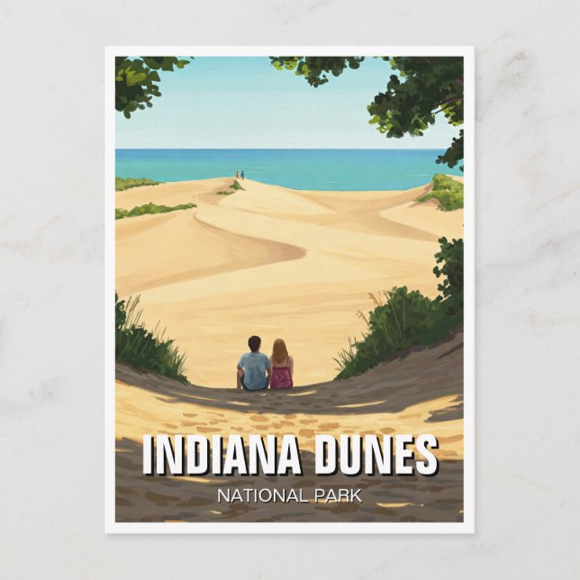 Indiana Dunes National Park Travel Couple Postcard (Front)