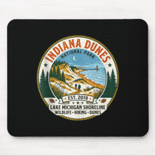 Indiana dunes national park vintage hiking mouse mat