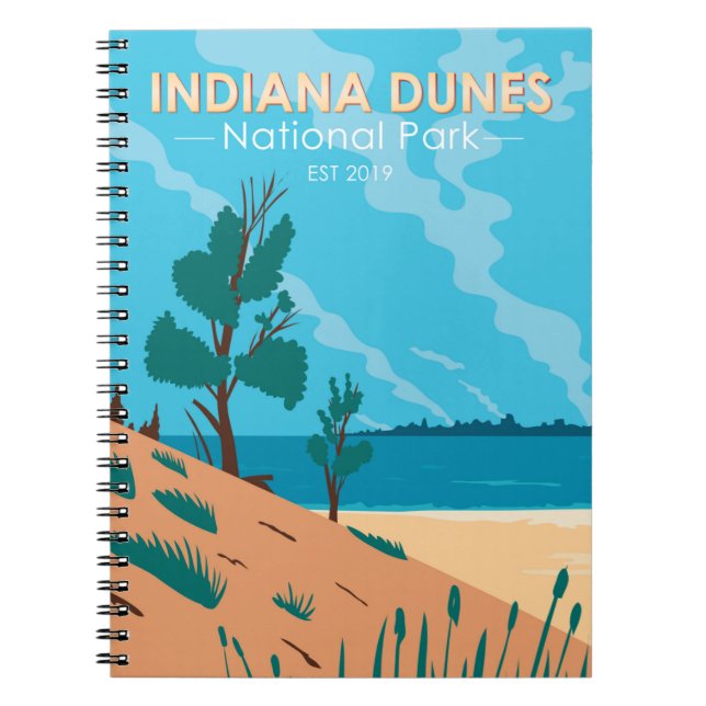 Indiana Dunes National Park Vintage  Notebook (Front)