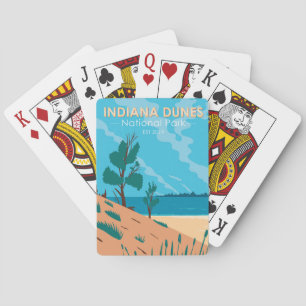 Indiana Dunes National Park Vintage  Playing Cards