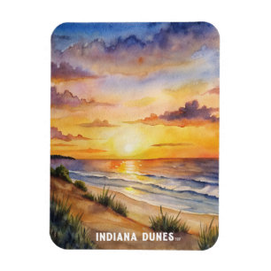 Indiana Dunes National Park Watercolor Painting Magnet