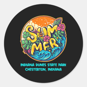 Indiana Dunes State Park Chesterton Indiana Summer Classic Round Sticker