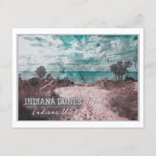 INDIANA DUNES WATERCOLOR - INDIANA UNITED STATES POSTCARD