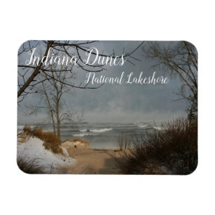 Indiana Dunes, Waves on Lake Michigan, Sand Dunes Magnet