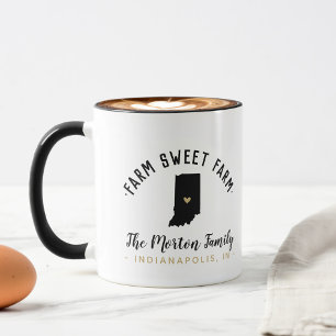 Indiana Farm Sweet Farm Family Monogram Mug