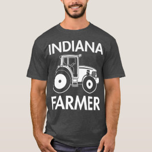 Indiana Farmer Vintage Men Tractor Farm Local Foo T-Shirt