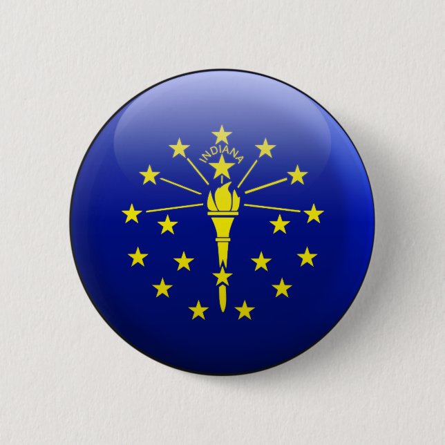 Indiana Flag 6 Cm Round Badge (Front)