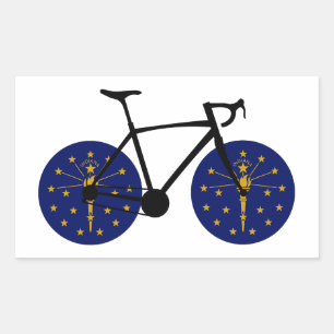 Indiana Flag Cycling Rectangular Sticker