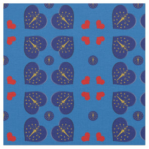 Indiana Flag & Indiana Hearts fashion Fabric / USA