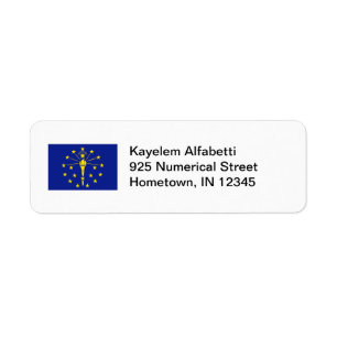 Indiana Flag Return Address Label