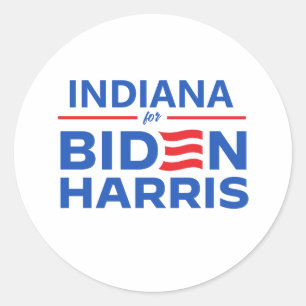 Indiana for Biden Harris Classic Round Sticker