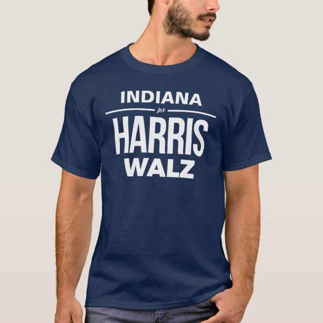 Indiana for Harris Walz T-Shirt (Front)