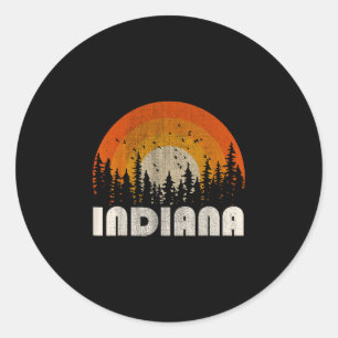 Indiana - funny nature vintage hiking 60s 70s 80s classic round sticker