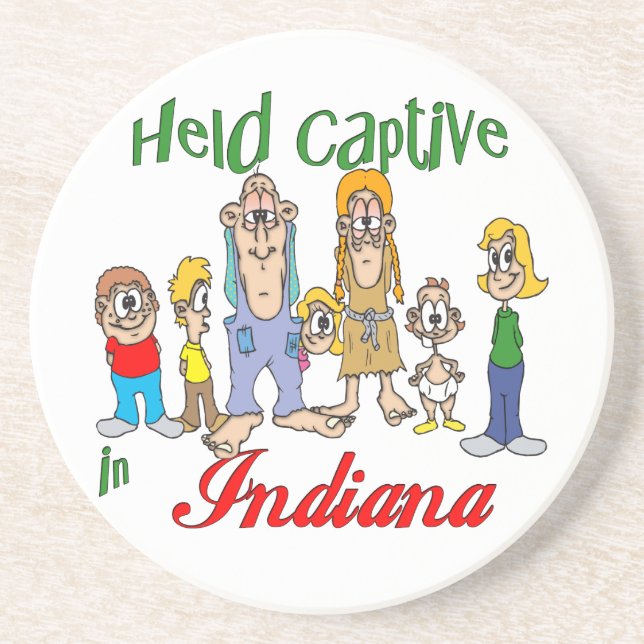 Indiana Funny Trailer Park Sandstone Coaster (Front)