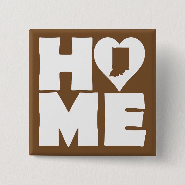 Indiana Home Heart State Button Badge Pin (Front)