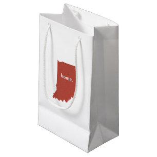 Indiana home silhouette state map small gift bag